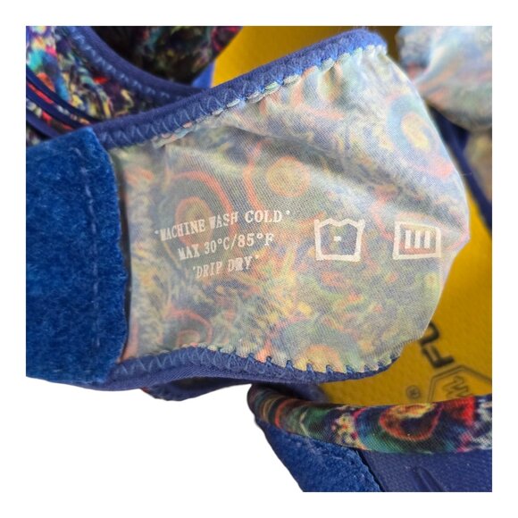 Vibram Furoshiki The Wrapping Sole Shoes #16UAC08 Blue Flower Unisex Size M - Picture 12 of 14